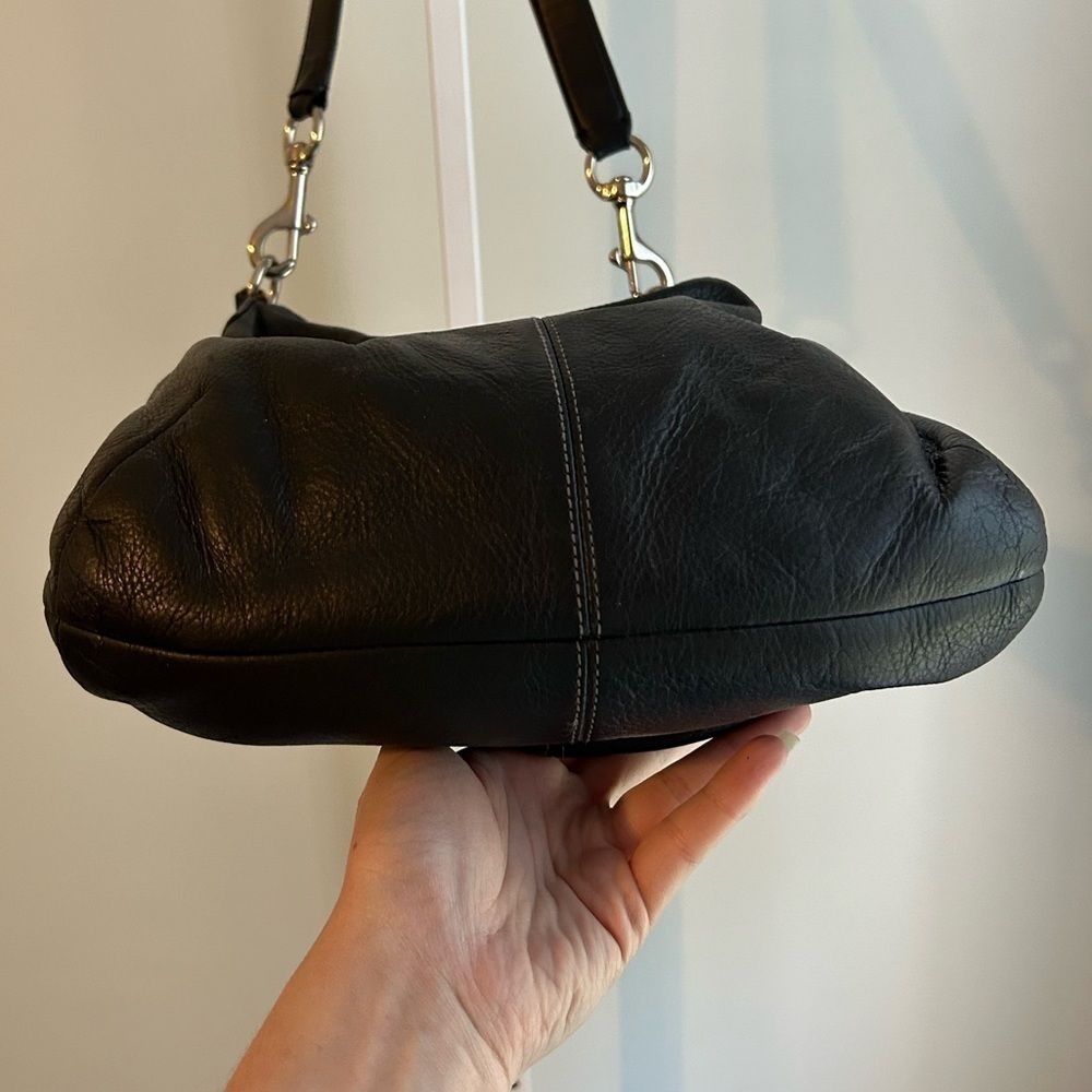 Coach Penelope Pebbled Leather Black Handbag - Picture 4 of 7
